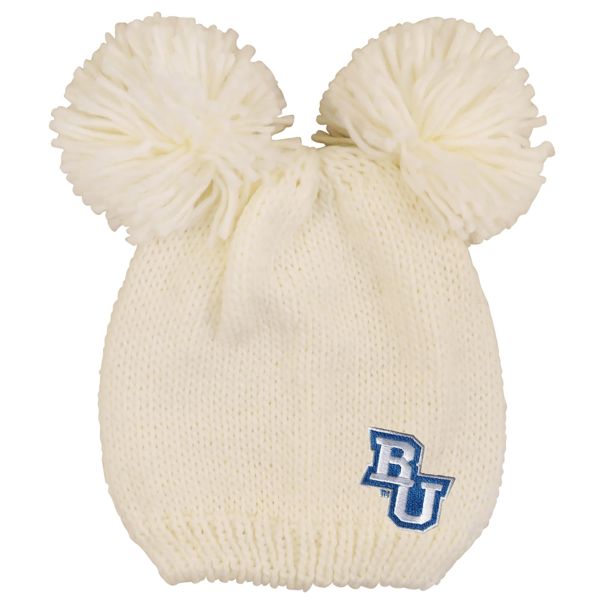 BU Leia Double Pom Pom Knit Hat – Bethel University Campus Store display picture 1
