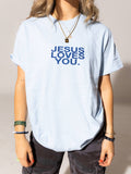 Jesus Love You Light Blue Logo Tee