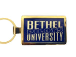 Bethel University Silver Maverick Rectangular Key Tag